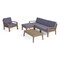 Contemporary Home Living 6-Piece Gray Outdoor Furniture Patio Sectional Sofa Set - Gray Cushions